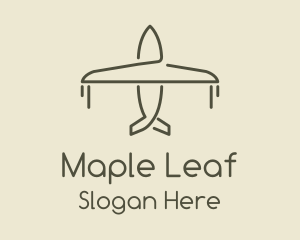 Green Airplane Flying logo design