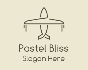 Green Airplane Flying logo design