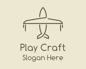 Green Airplane Flying logo design