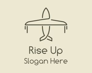 Green Airplane Flying logo design