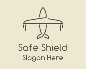 Green Airplane Flying logo design