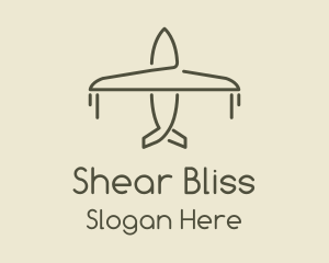 Green Airplane Flying logo design