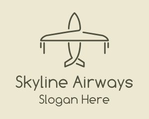 Airliner - Green Airplane Flying logo design