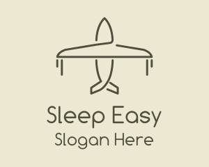 Green Airplane Flying logo design