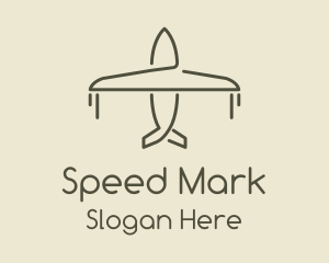 Green Airplane Flying logo design