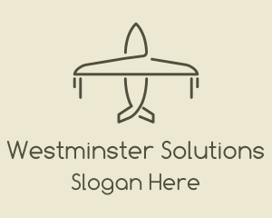 Green Airplane Flying logo design