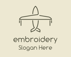 Green Airplane Flying logo design