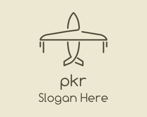 Green Airplane Flying logo design