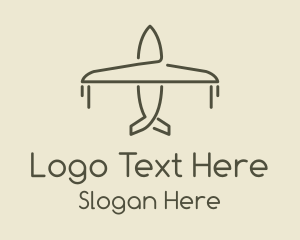Airplane - Green Airplane Flying logo design