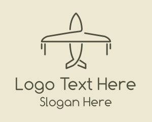 Green Airplane Flying Logo