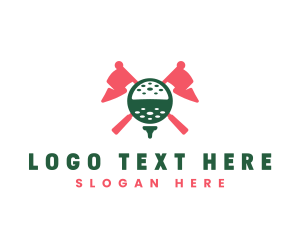 Golf Ball - Golf Ball Flag logo design