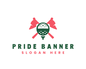 Golf Ball Flag logo design