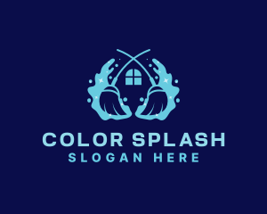 Water Wash Mop  logo design