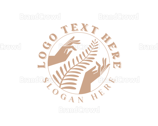 Leaf Flower Hand Logo