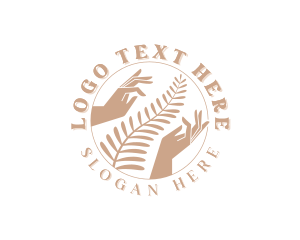 Event - Leaf Flower Hand logo design