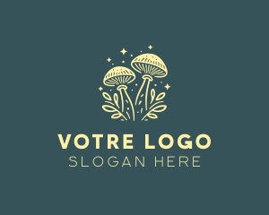 Mushroom Organic Plant Logo