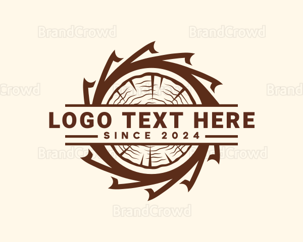 Woodwork Log Sawmill Logo