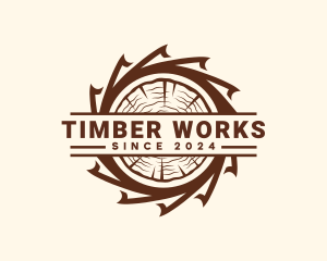 Sawmill - Woodwork Log Sawmill logo design