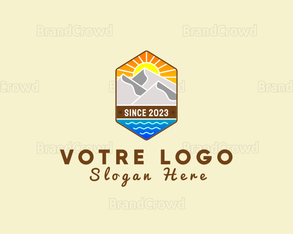 Outdoor Mountain Badge Logo