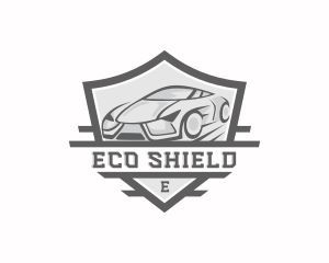 Motorsports Sports Car Shield logo design