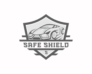 Motorsports Sports Car Shield logo design