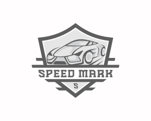 Motorsports Sports Car Shield logo design