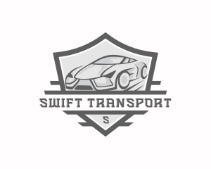 Motorsports Sports Car Shield logo design