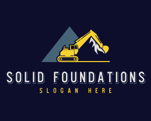 Demolition Excavator Mining Logo