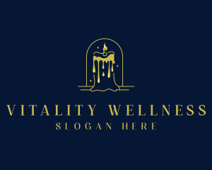 Candlelight Flame Wellness logo design