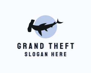 National Animal - Wild Hammerhead Shark logo design