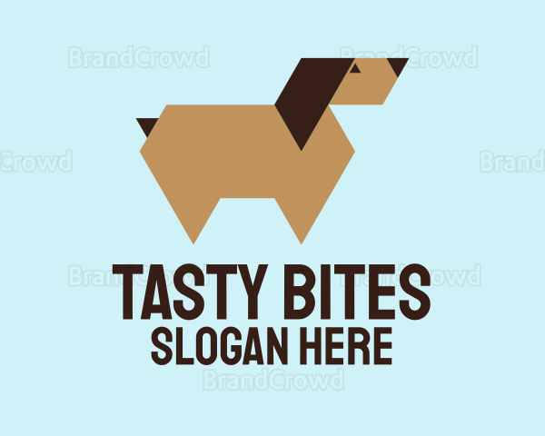 Brown Geometric Dog Logo