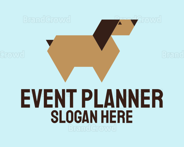 Brown Geometric Dog Logo