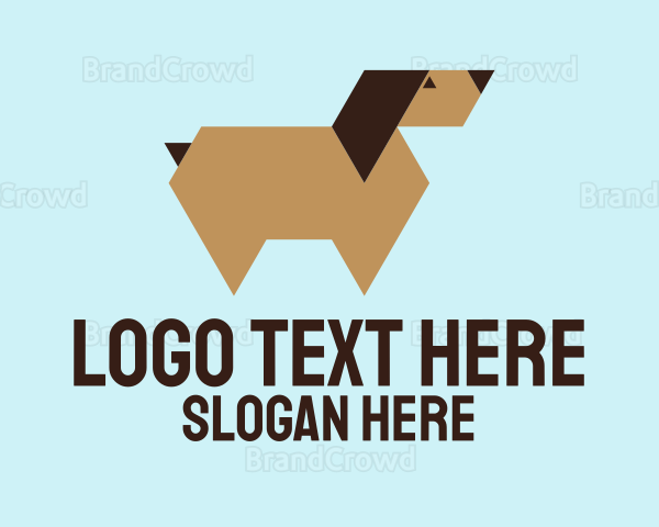 Brown Geometric Dog Logo