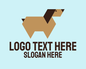 Pet Dog - Brown Geometric Dog logo design