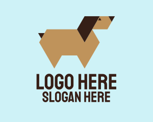 Brown Geometric Dog Logo