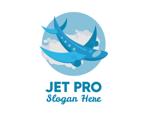 Airplane Jet Flight logo design