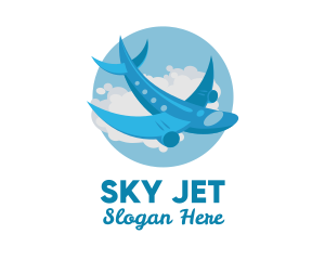 Airplane Jet Flight logo design