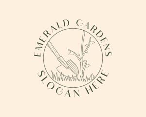 Shovel Plant Gardening logo design