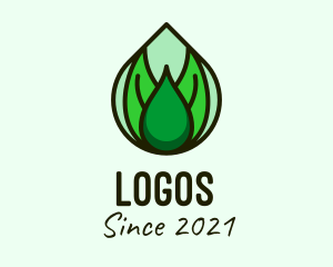 Horticulture - Natural Leaf Droplet logo design