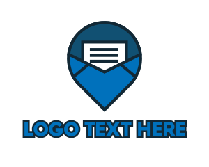 Marker - Blue Mail Navigation logo design
