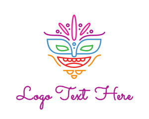 Lgbtiq - Colorful Mask Outline logo design