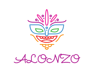 Colorful Mask Outline logo design