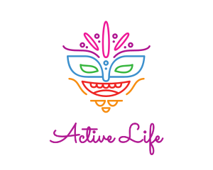 Colorful Mask Outline logo design