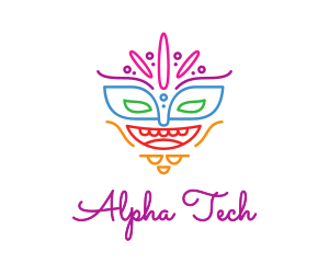 Colorful Mask Outline logo design