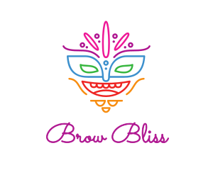 Colorful Mask Outline logo design