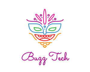 Colorful Mask Outline logo design