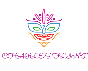 Colorful Mask Outline logo design