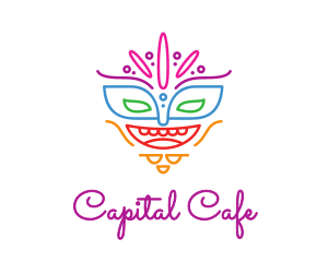 Colorful Mask Outline logo design