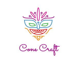 Colorful Mask Outline logo design