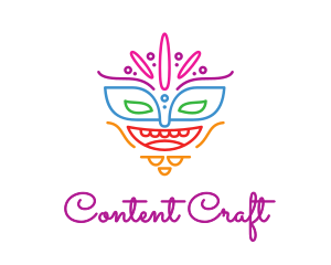 Colorful Mask Outline logo design